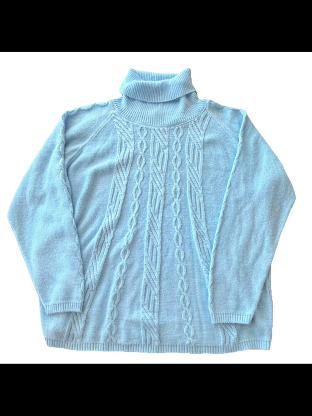 Vintage Light Blue Cable Knit Sweater